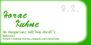 horac kuhne business card